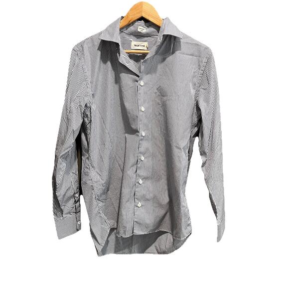 Taylor Stitch Navy Stripe Long Sleeve Men's Casual Button Down Shirt Size 40 - Picture 1 of 5